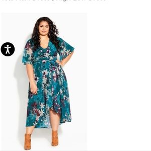 City chic Envelop Me Maxi Dress - tea lSize16